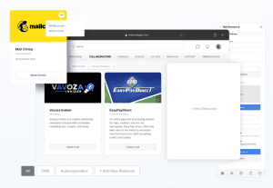 Screenshot showing the interface for managing collaborations within the ESTAGE platform.