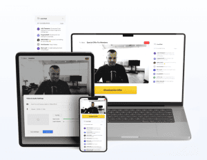 Screenshot demonstrating the native live streaming functionality in ESTAGE, presented as an alternative to Zoom.