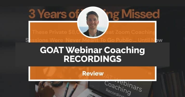 GOAT Webinars Coaching Recordings review by Martin Boeddeker, covering Jason Fladlien's 8,000-dollar-per-seat webinar coaching sessions