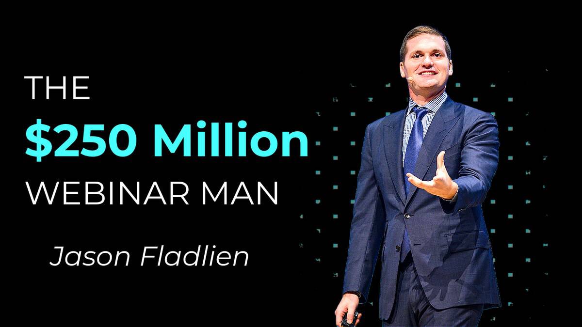 Jason Fladlien on stage, creator of the Project Mona Lisa AI webinar software